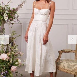 V Chapman Cora Dress in White Baroque Floral